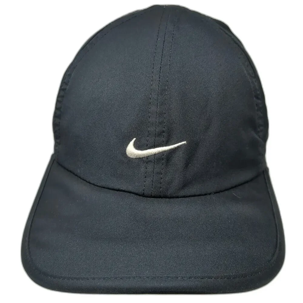 Nike Baseball Cap Black One Size Featherlight Dri-FIT Adjustable Swoosh Logo Hat